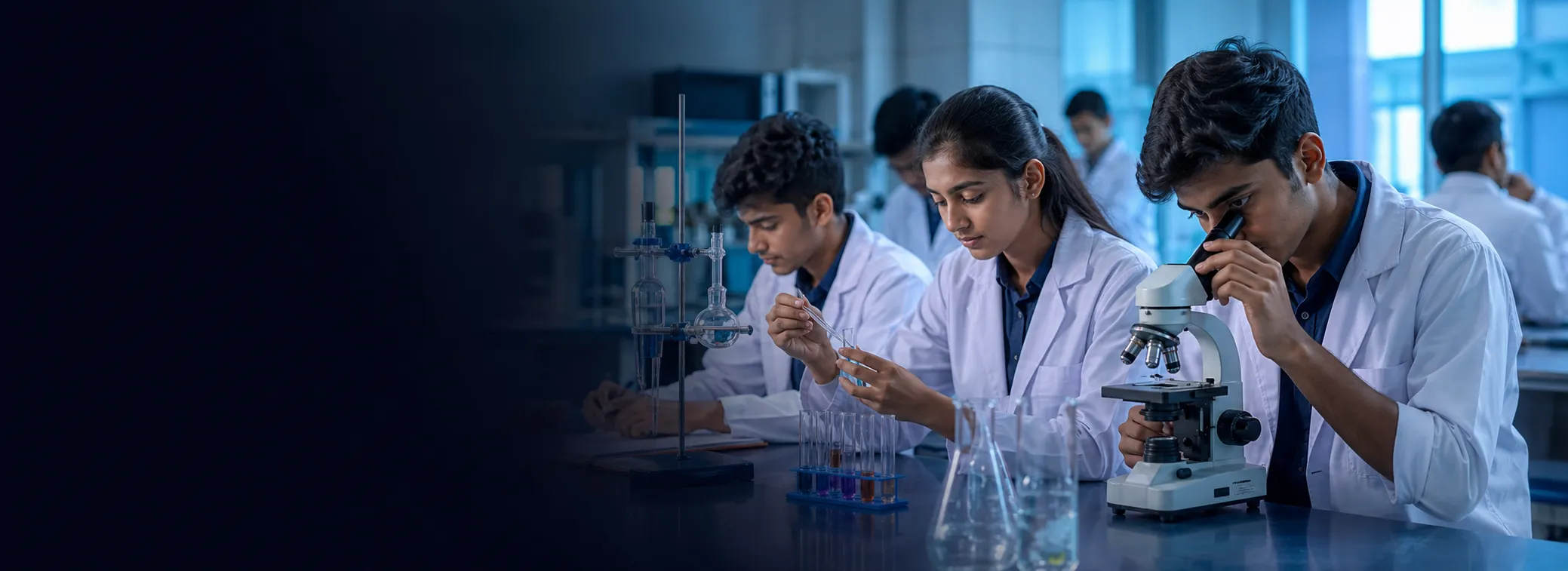 Students in science laboratory at IMS Classes